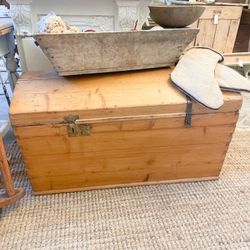 Large Antique Pine Trunk/chest 