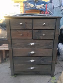 Real wood eight drawer dresser