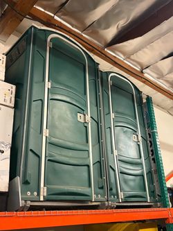 Portable Toilets Green Plastic Set of Two