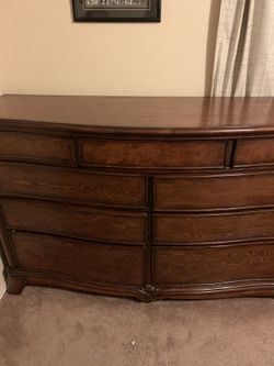 Cherry dresser 9 drawer dresser and night stands and bench