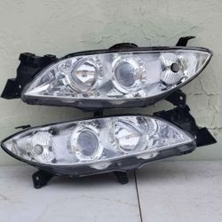 04-09 Mazda 3 Projector Headlights Luces Calaveras Micas Faros Focos Faroles Headlamps 