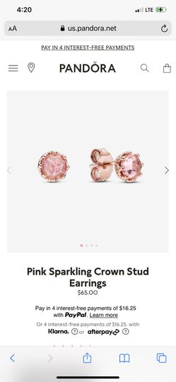 New Authentic Pandora Rose Gold Sparkling Earrings