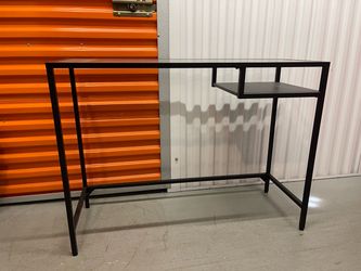 Metal and glass side table or desk