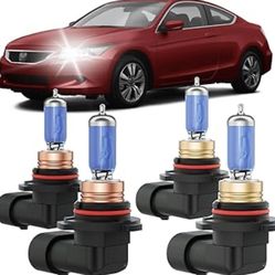 Fits for 1 Honda Accord Halogen Headlight Bulbs Combo, Ultra Bright 5000K White High Low Beam Headlight Bulbs, Plug and Play, 4 Pack  Brand ne