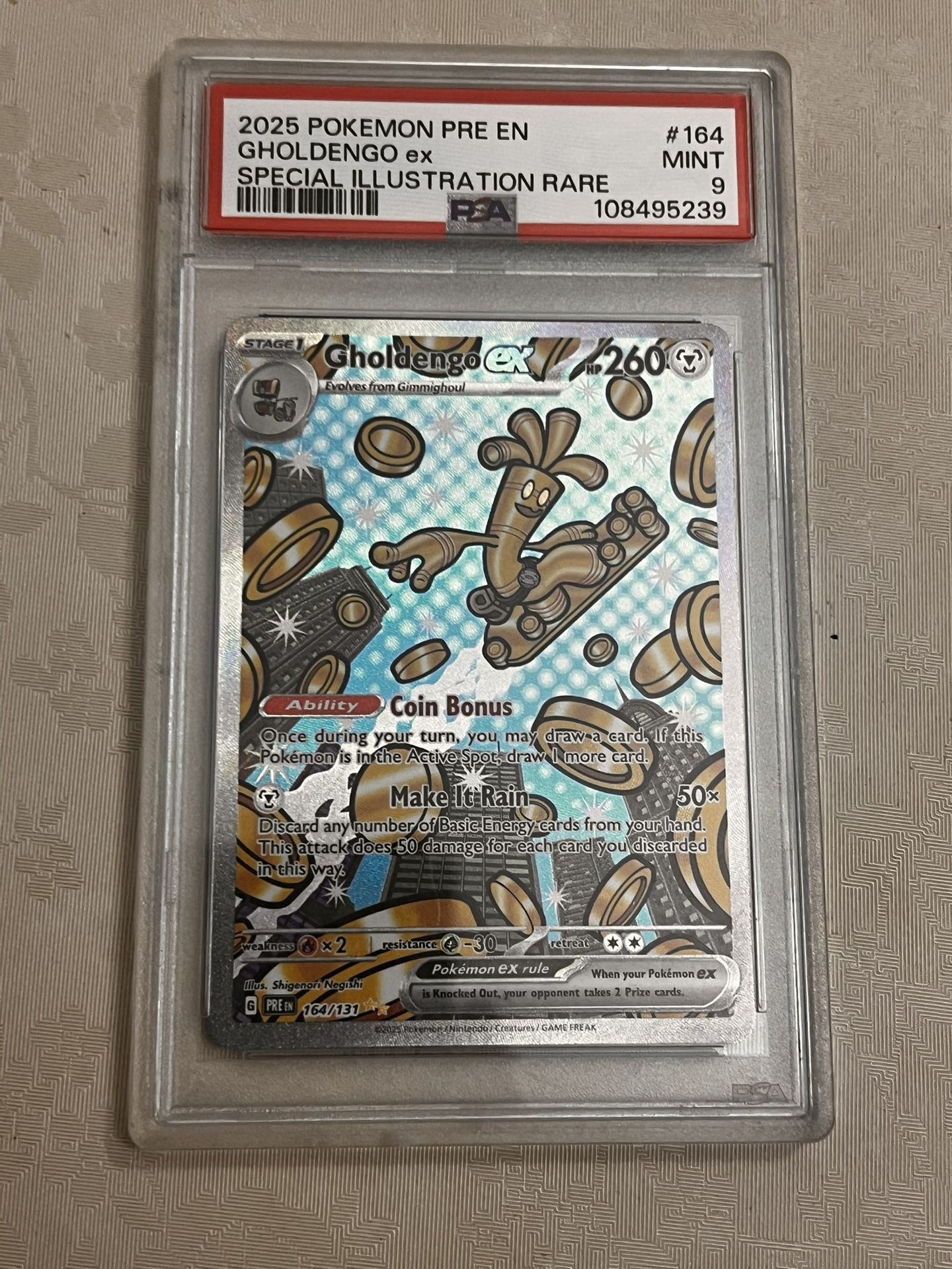 Pokémon Prismatic Evolutions PSA 9 Gholdengo EX Special Illustration Rare