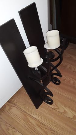 2 large iron candle holders from Bombay
