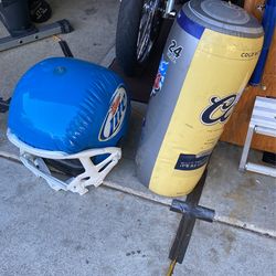 Football Miller light helmet and they're both blowup and Coors light and Coors $75 for both
