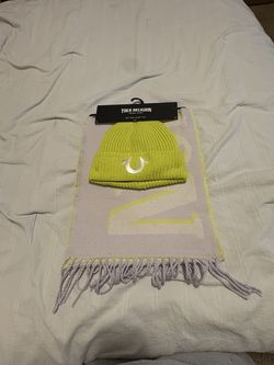 True religion beanie and scarf