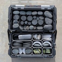 Massage Stones & Facial Set including Carrying Case (100+ pieces)