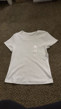Old Navy White Ribbed Short Sleeve Tee – Size Large – New With Tags
