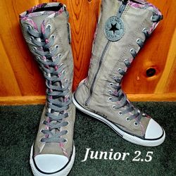 RARE Vintage Converse All Star Knee/Calf high X-HI Junior 2.5