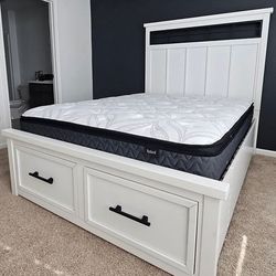 $10 Down finance Bedroom Set Queen Bed King Bed chest and mattres Bunk Bed vanity set Dining Set Dining table