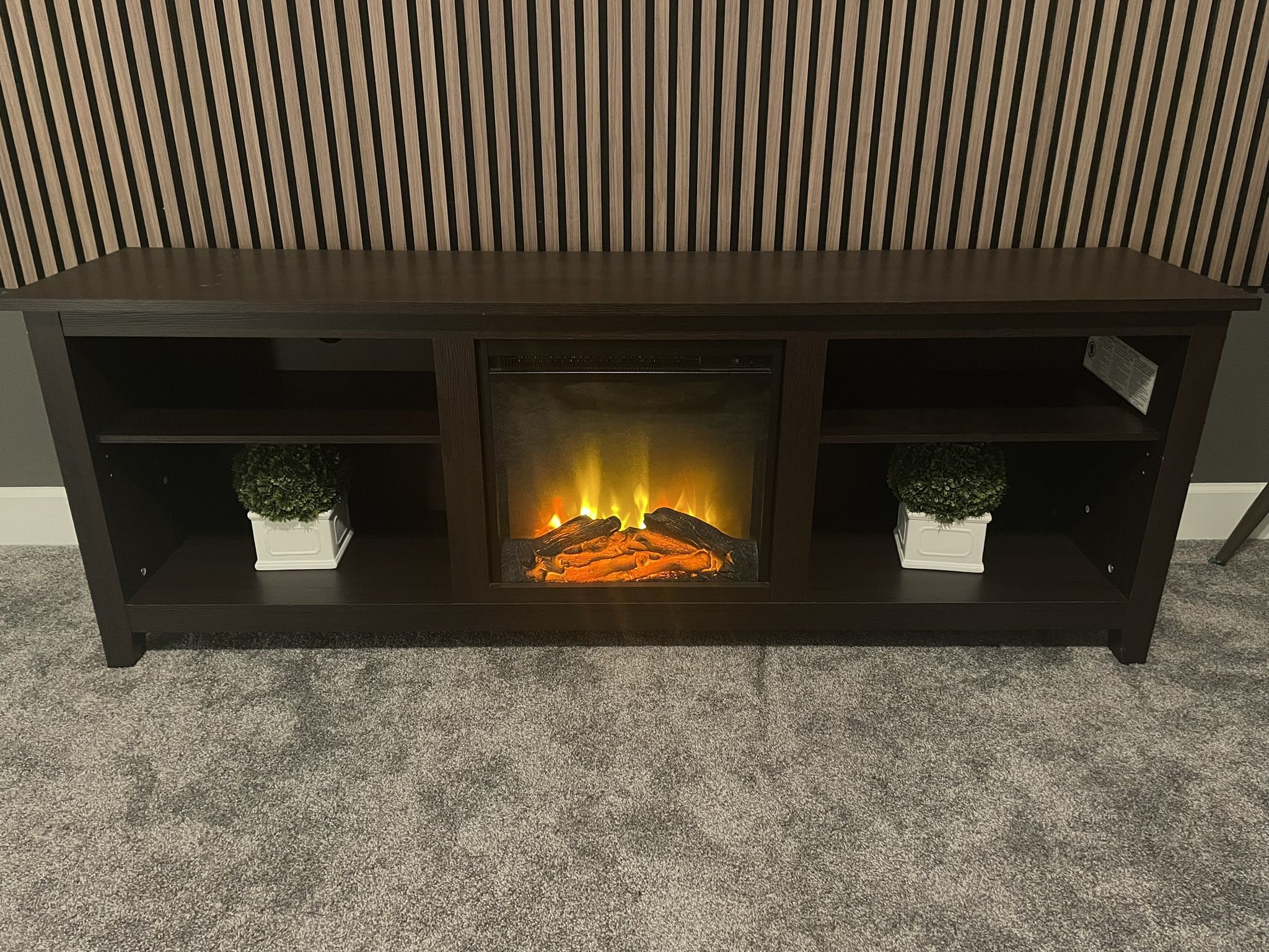 TV Stand with Fire Pit and Vent