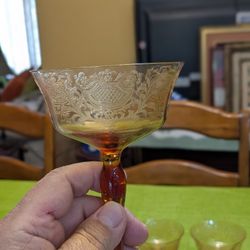 vintage tall Amber Sherbet Glass 