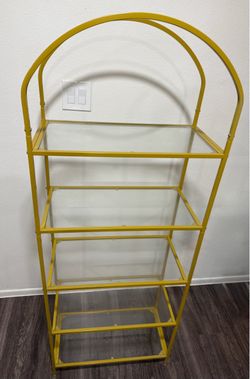 Gold glass shelf/bookcase