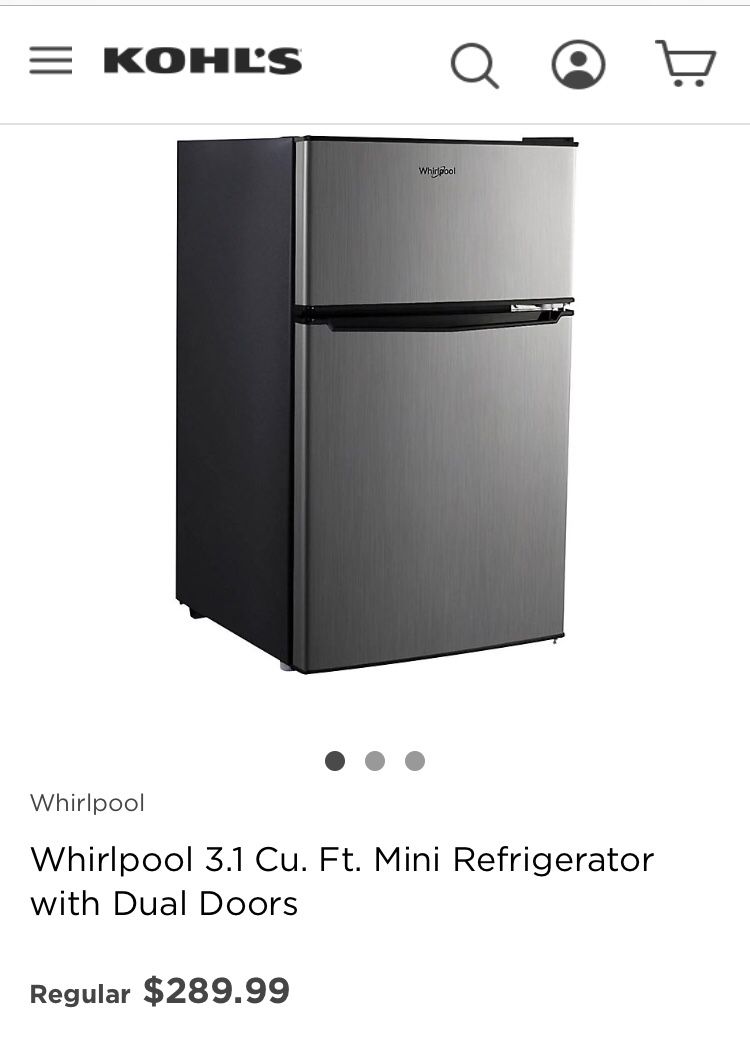 Whirlpool 3.1 Cu. Ft. Mini Refrigerator with Dual Doors