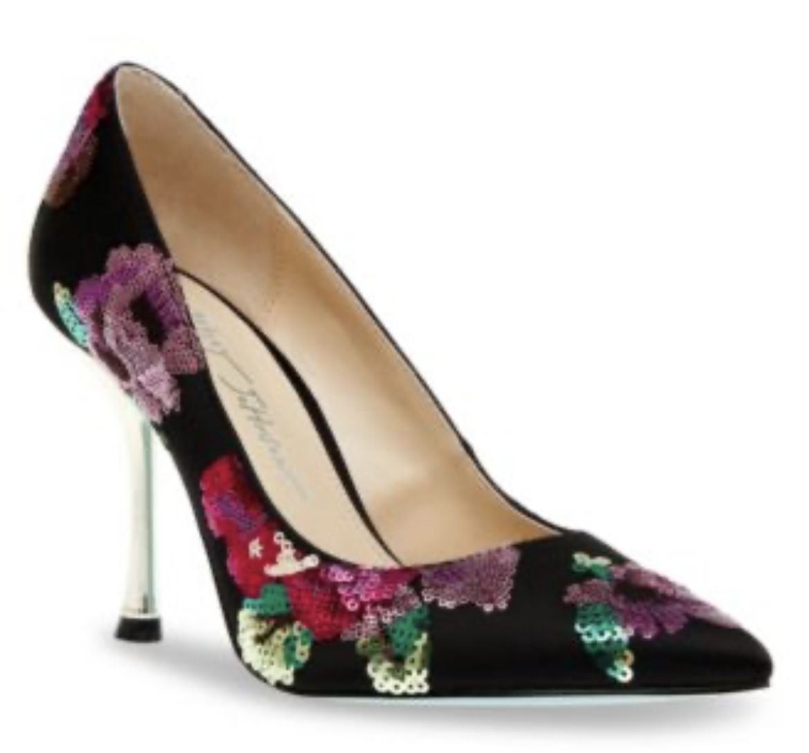 Betsey Johnson-Womens Jonas Satin Toe Pumps