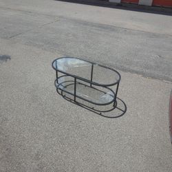 Black glass top coffee table