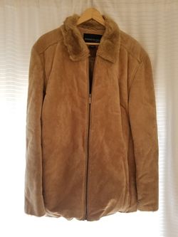 Kenneth Cole Leather Faux Shearling Coat
