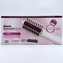 Shark HT212 Smooth Style Heated Comb & Dryer - Blow Dryer Brush with Bag & Clips