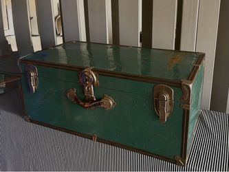 Vintage Teal Hard Case Trunk