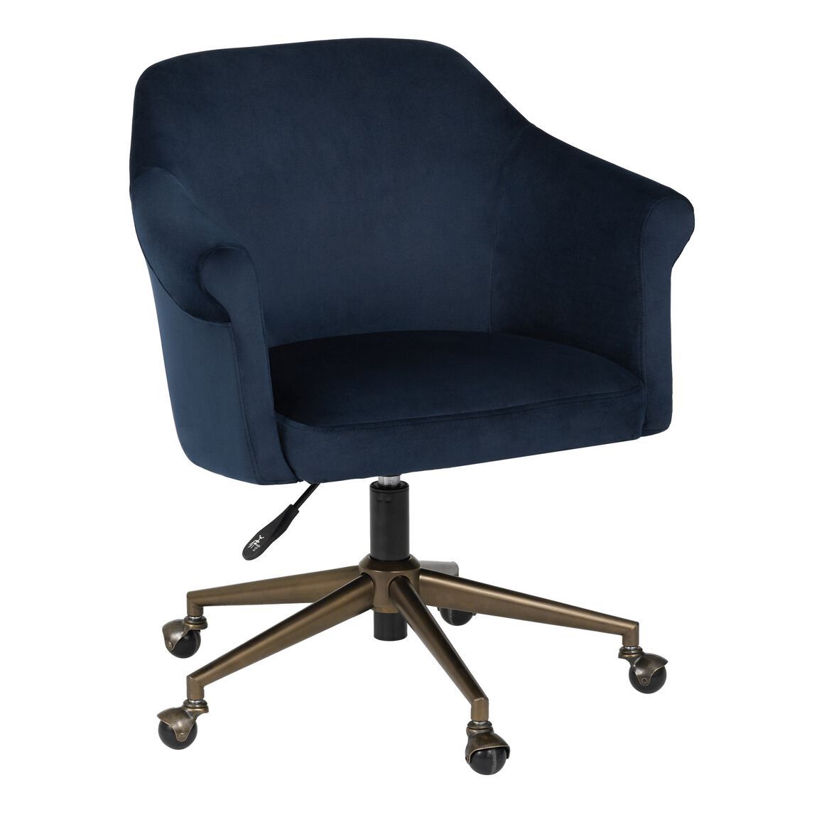Declan Navy Blue Velvet Upholstered Office Chair