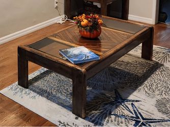Wood and Glass Coffee Table