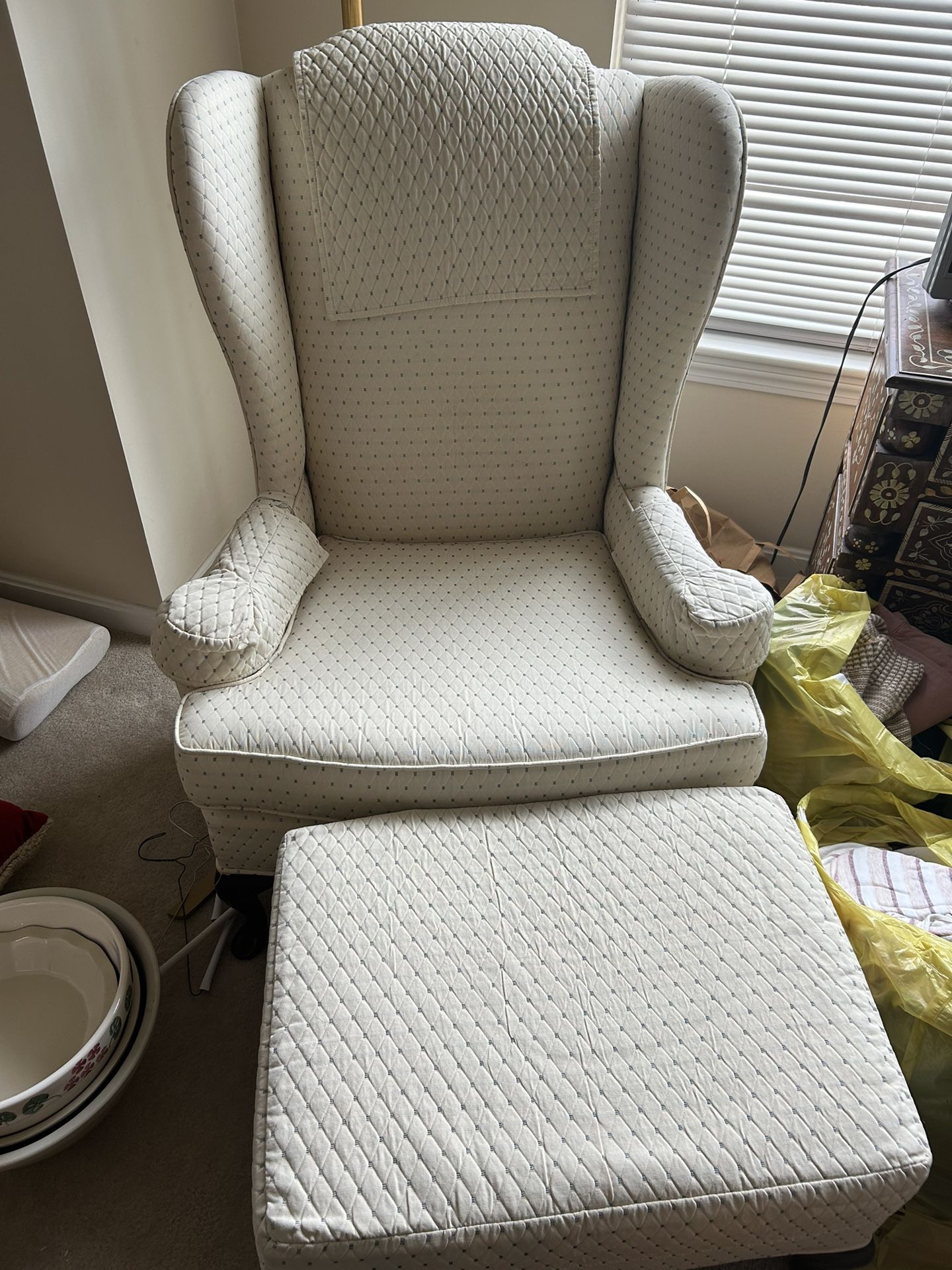 White Wing Back Chair
