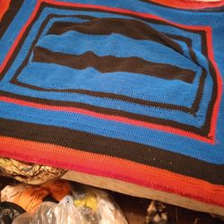Red And Black Handcrafted Blanket 