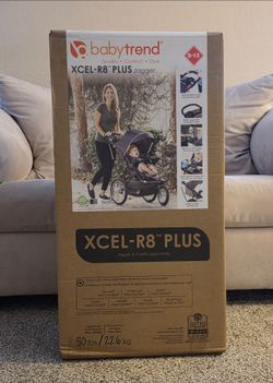 Baby Trend Xcel-R8 Plus Jogging Stroller with LED Lights, Liberty Grey
