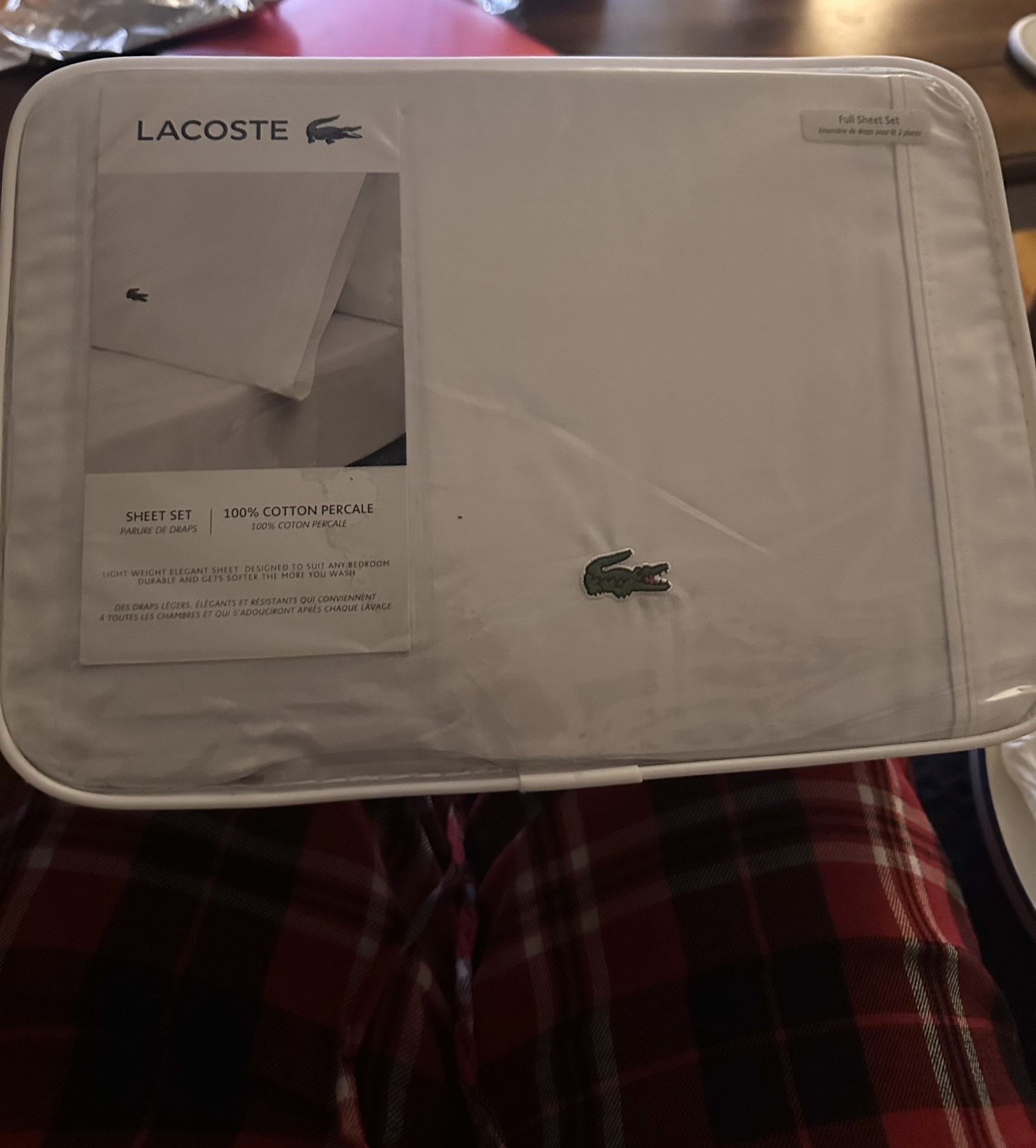 Lacoste White Sheet Set (full) 