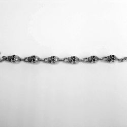 Nino 925 Sterling Silver Skull Bracelet 10"