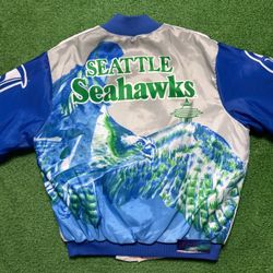 Vintage Seattle Seahawks Chalk Line Satin Jacket Large Preowned