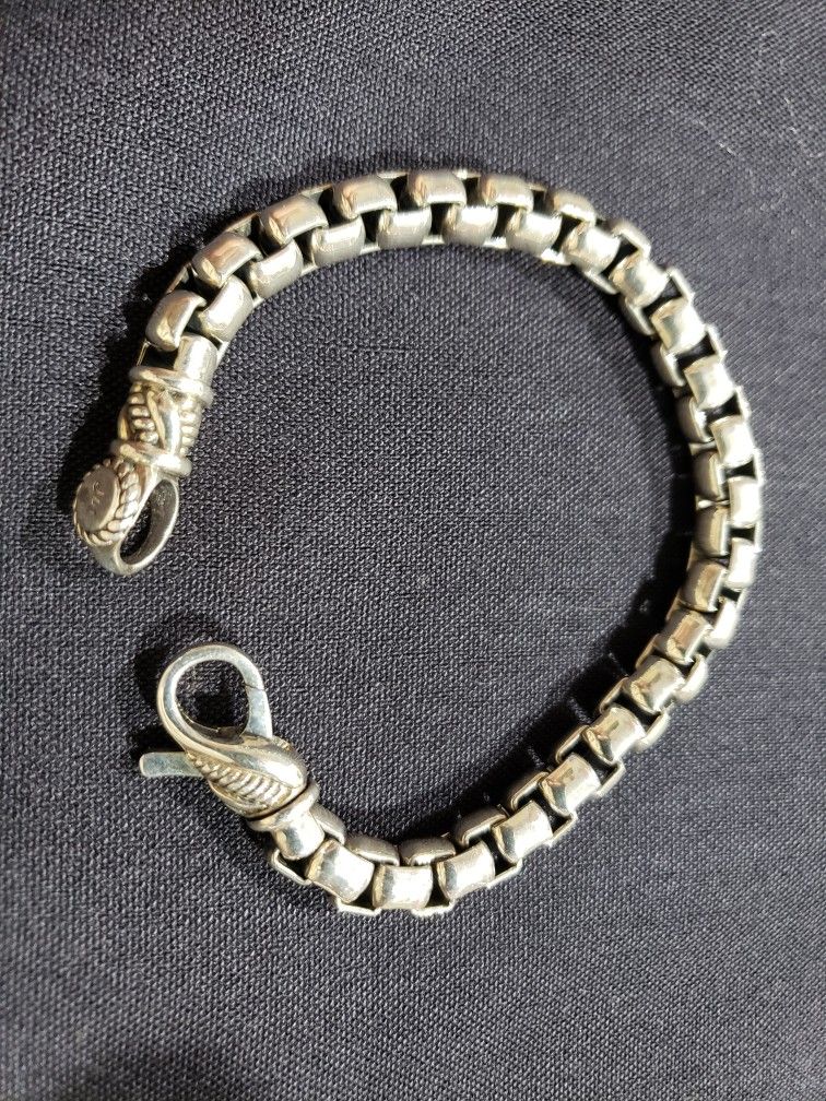 JAI Sterling Silver Box Chain Bracelet, 7 Inch