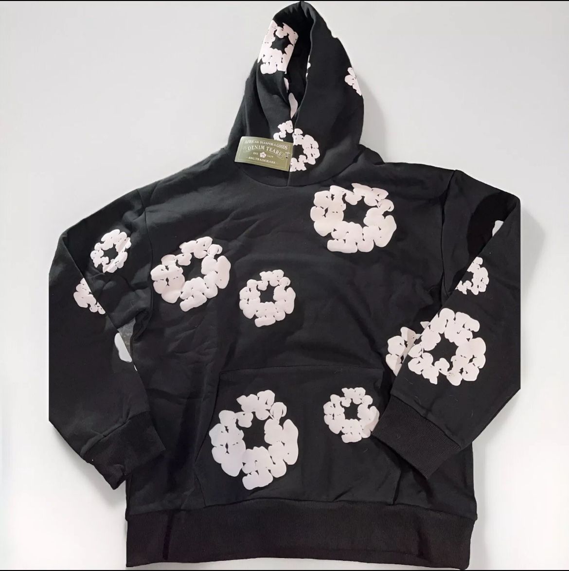 Black Denim Tear Hoodie Large
