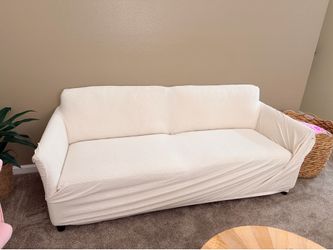 Valthie 61” Beige Corduroy Loveseat Sofa + Cover