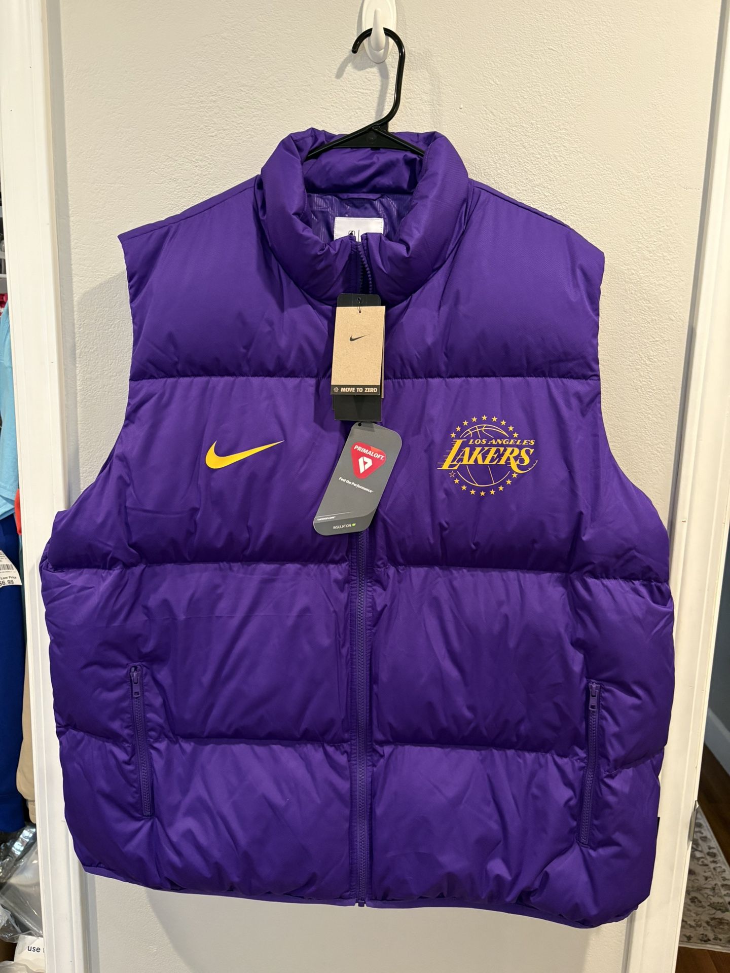 Nike Los Angeles Lakers Puffer Vest Men’s Purple Jacket FZ0335-504 Size 3XL