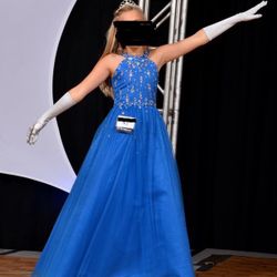 Royal Blue Kids Dress Style 2061 – Size 12 – Perfect for Pageants