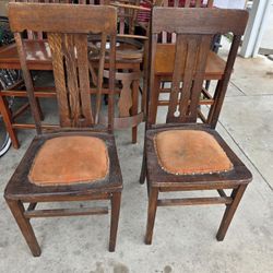 vintage mission  wood wooden chairs antique  dining furniture 