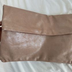 Nude Pink Leather Clutch- NEW