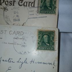 Rare Vintage Stamps On Christmas Cards