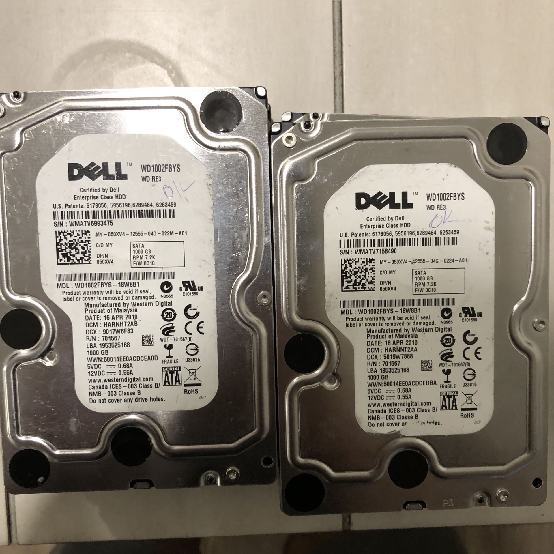 Lot of 1TB SATA Hard Drives β Dell / Toshiba / Seagate β Tested & Working π» β
Capacity: 1TB each β
Brands: Dell (rebranded Toshiba & Seagate drives)