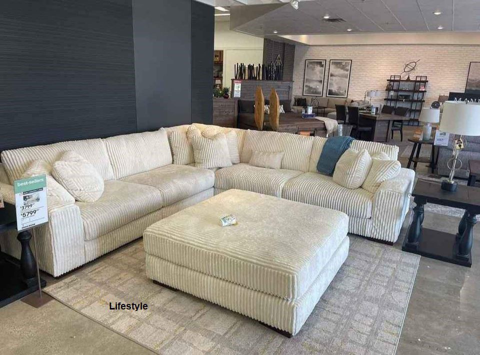 Lindyn Ivory 5-Piece Sectional 📌 Next Day Delivery 