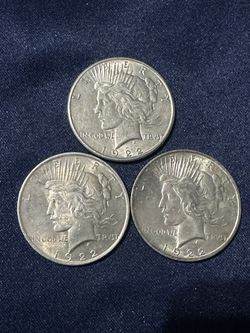3- 1922 US Silver Peace $1 