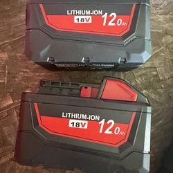 Aftermarket Milwaukee m18 12.0 AH battery battery $65 each 