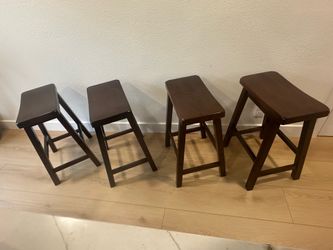 Wooden Counter Stools - Set of 4