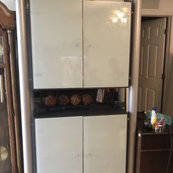 Heavy Modern Shelving Cabinet With Frosted Glass