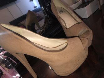 Platform brown heels