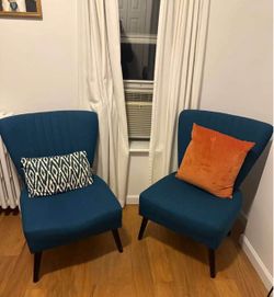 Blue accent chairs