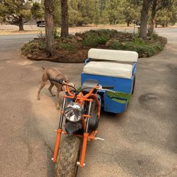 Motorcycle With Golf Kart Chassey Attached